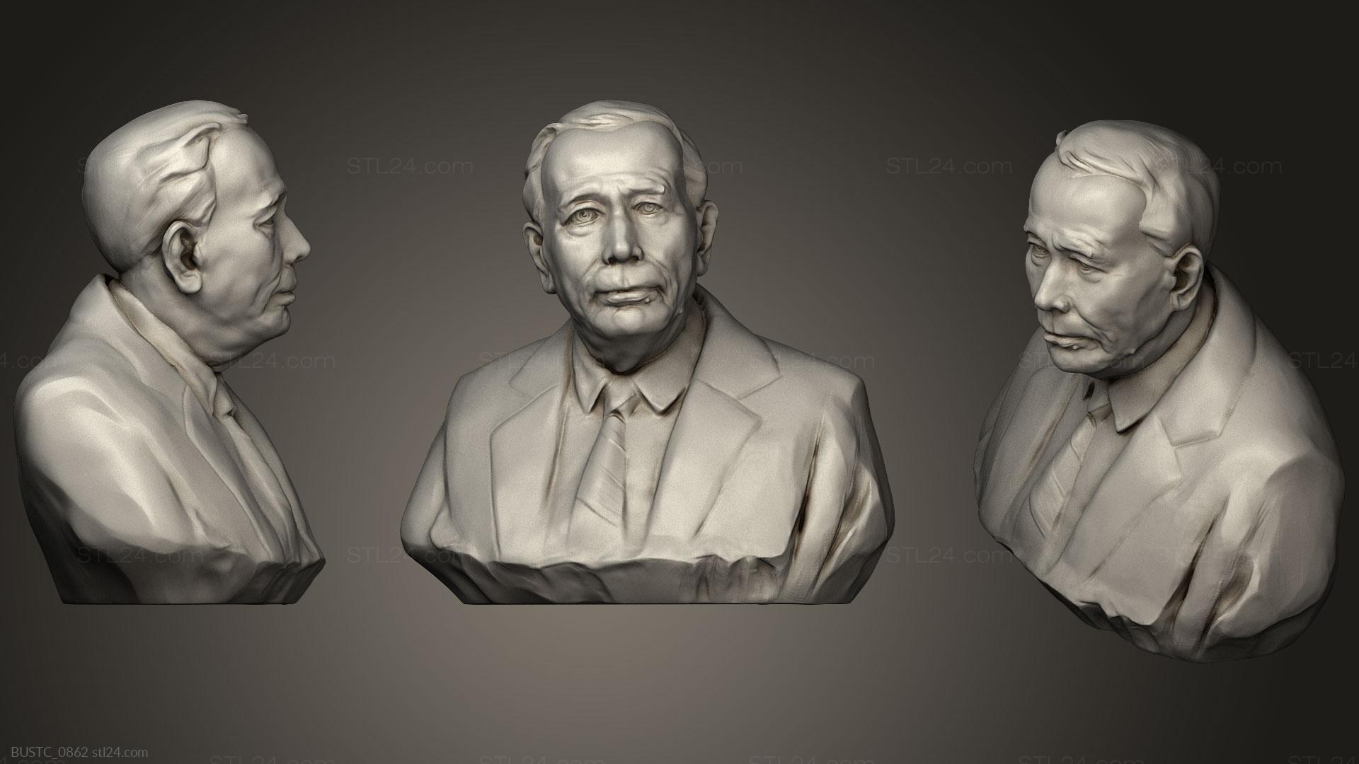 Бюсты и барельефы известных личностей (Мистер Клей, BUSTC_0862) 3D модель для ЧПУ станка